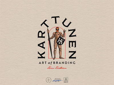 Henri Karttunen Tertiary Logo brand design brand identity branding branding design character face figure hand drawn human identity design knight logo logo design man mascot medieval portrait typography vintage visual identity