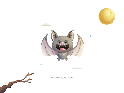 Little bat animal baby bat character children design illustration kidlitart kids mexico murcielago night