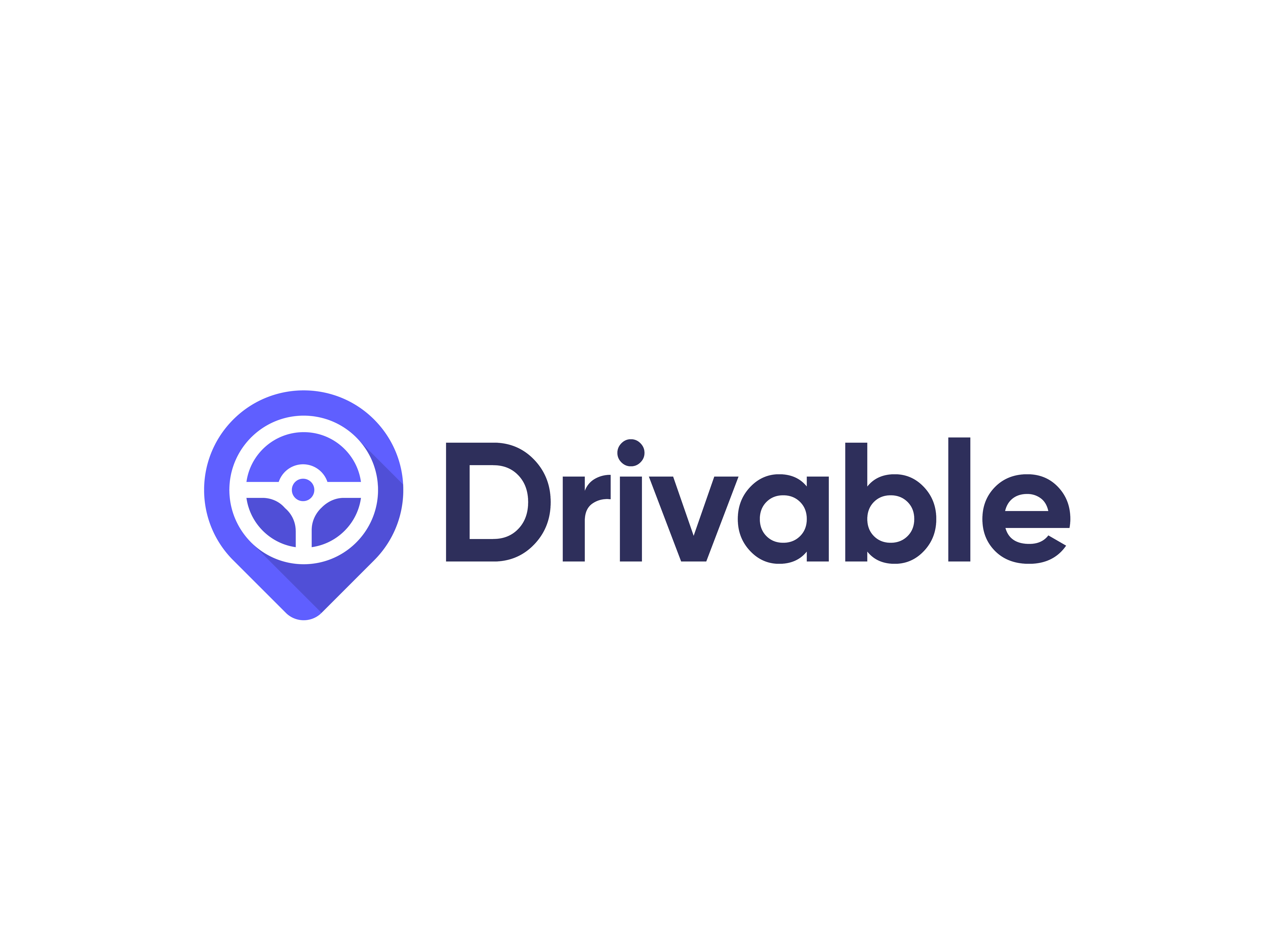 Drivable brand branding car design dribe drive logo identity illustration lettering location logo logo design logotype pin symbol typography ui wheel logo