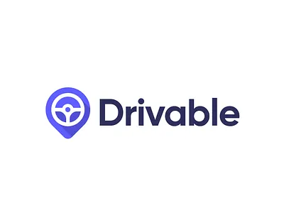 Drivable brand branding car design dribe drive logo identity illustration lettering location logo logo design logotype pin symbol typography ui wheel logo