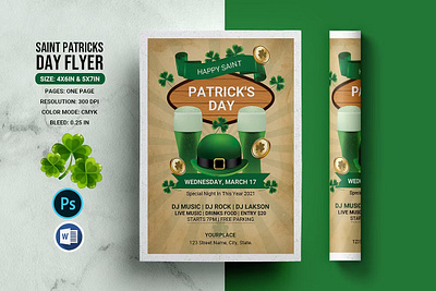 Saint Patrick's Day Flyer bar bear club event gig gold green irish lucky ms word party flyer photoshop template saint paddys saint patricks saint patricks day saint patricks party st paddy party st patricks flyer st patricks invitation st patricks party