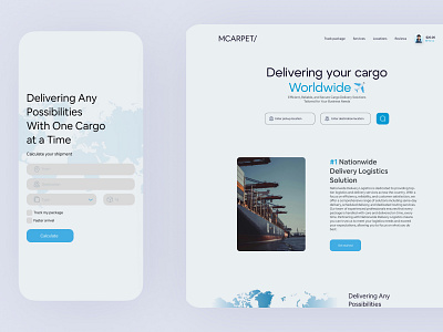 MCARPET/ - Cargo, shipment, delivery, transport, logistics web branding cargo delivery graphic design logistics logo shipment transport ui ux website