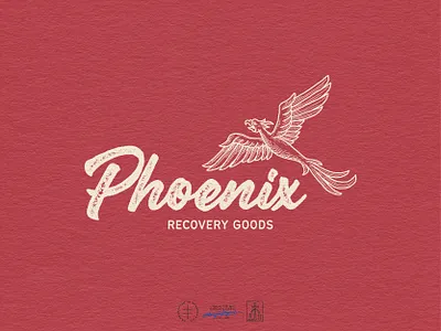 Phoenix Recovery Goods Alternative Logo animal bird brand design brand identity branding branding design hand drawn hand lettering identity design lettering logo logo design mascot phoenix recovery retro type typography vintage visual identity