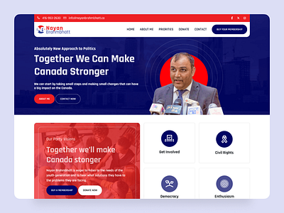 Modern Political Campaign Website UI – Clean & Impactful UX blue color campaignlandingpage candidatewebsite catchywebpage cleanux donationpage electionwebsite engagingux homepage landingpage minimalistui modernui politicalcampaign politicalleader red color responsivewebdesign uxdesign volunteersignup voterengagement webui
