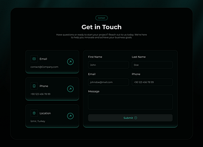 Get in Touch / Contact Form blockchain contact form get in touch green modern neon ui web web3
