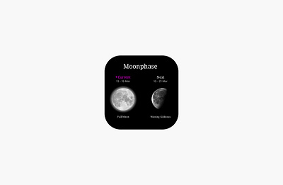 Day 20/30: Moonphase Widget app appdesign design ios ui uidesign ux uxdesign widget