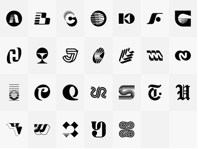 Alphabet - Logo design, monogram, logotype abstract logo alphabet alphabet logo font lettering letters logo logo design logotype minimalist logo modern logo monogram sans serif serif simpe logo typeface typography ui