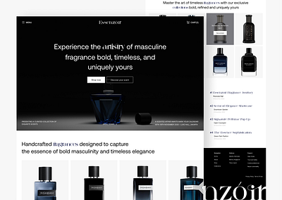 Essenzóir - Parfume Landing Page Design ecommerce figma landingpage landingpageui parfume parfumelandingpage ui uiux