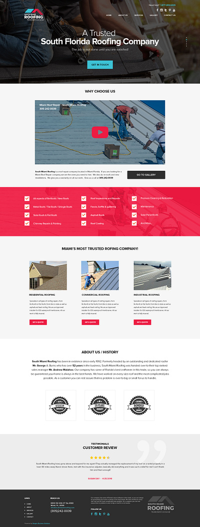 South Miami Roofing - Wordpress Website Design & Development ui web development wordpress