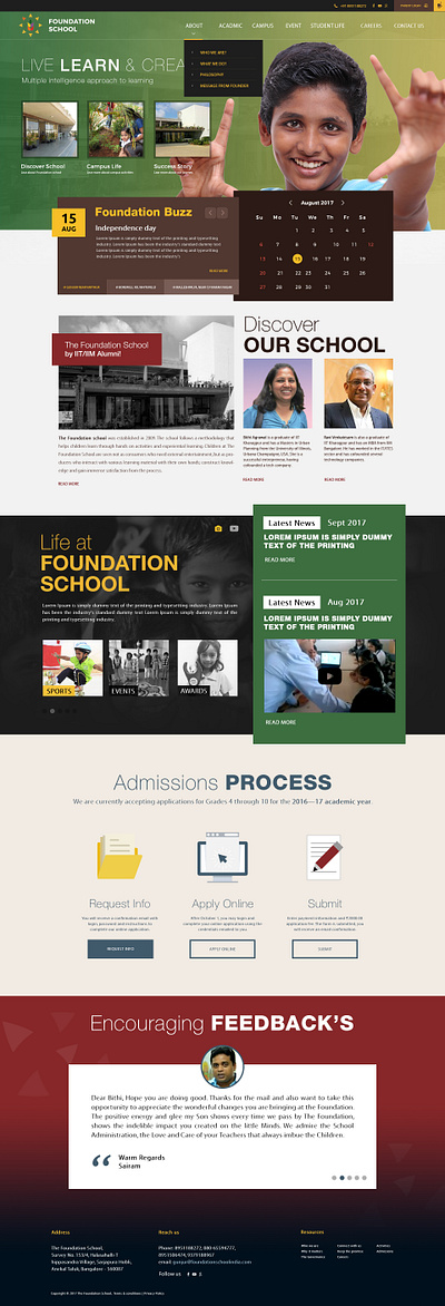 School Website Design school website design ui website design