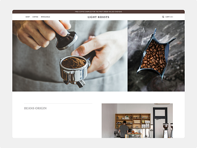 Light Roasts – Coffee Shop Web Design coffee e commerce hospitality online shop ux web design website