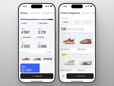 Warehouse Inventory Dashboard UI – Logistics & Stock Management admin panel analytics app business clean dashboard enterprise inventory management light logistics minimal mobile app modern popular product real time data stock tracking ui ux warehouse
