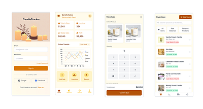 Sales Inventory app app design ui ux