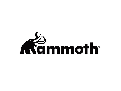 Mammoth Wordmark big black bold branding brandmark elephant font design identity illustration letter m lettering logo logo design logos mammoth mastodon prehistoric strong tough wordmark