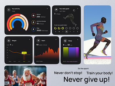 Web application for activity tracking dashboard dashboard for health dashboard for sport design figma ui ux