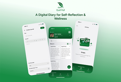 A Digital Dairy Journal APP appui appux designthinking mentalhealthui mindfuldesign mobileappdesign productdesign productivityapp selfcareapp uidesign uiux uxdesign wellnessapp