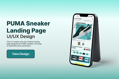 PUMA Sneaker Landing Page – UI/UX Design landing page design mobile app puma page design responsive design shoes landing page shoes landing page design ui ux