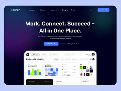 Management Website – Hero Page UI animation app branding design hero page icon interaction interactive landing page logo typography ui ux website