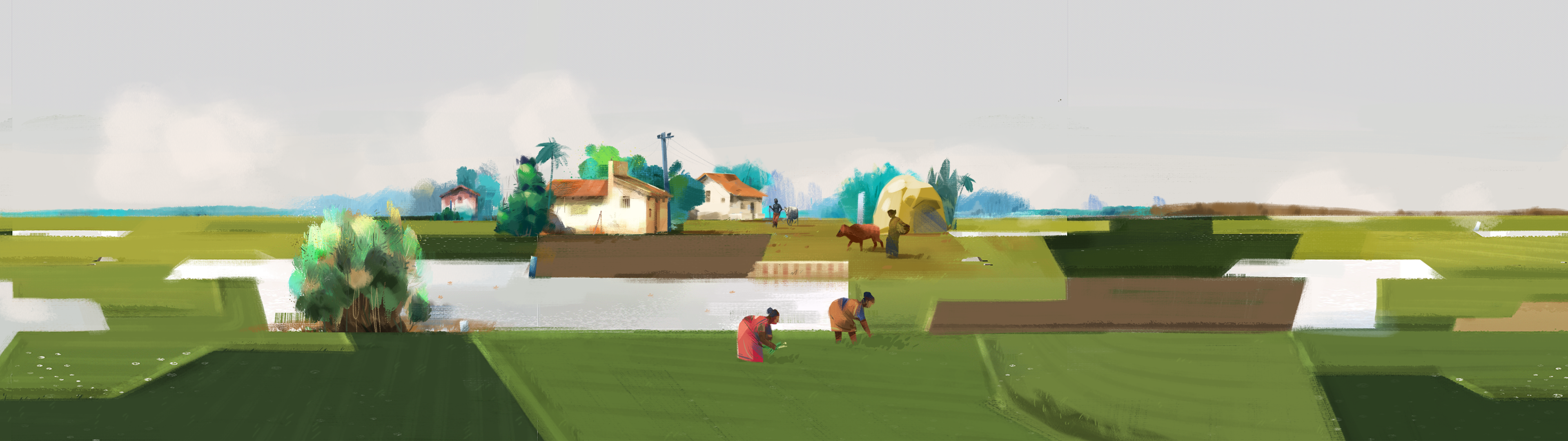 Utopia village design digital art illistration webillustration