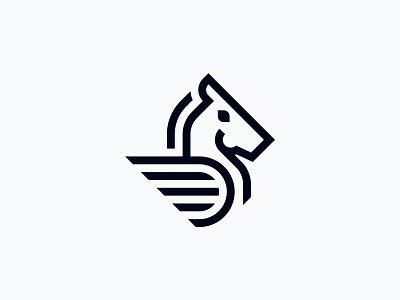 PEGASUS animal animal logo beast branding brandmark creature geometric geometry horse horse logo icon logo logo design logomark magical mark modern mythology pegasus pictogram