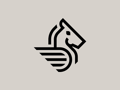 PEGASUS animal animal logo beast branding brandmark creature geometric geometry horse horse logo icon logo logo design logomark magical mark modern mythology pegasus pictogram