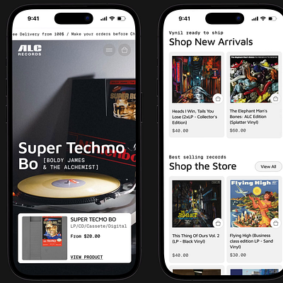 ALC Records | Website Redesign alchemist animation boldy james earl sweatshirt ecommerce hip hop interface lp merch mobile music rap record store ui ux vinyl vynil website