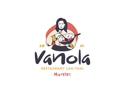 Vanola asia branding food grafic design graphic design laos logo print restaurant thai woman