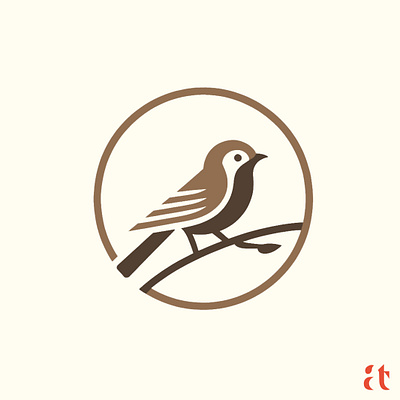 Artistic Logo Inspirations by Aravind Reddy Tarugu #22: Bird aravind art bird standing on a branch branding clean design digital flat geometric graphic design icon logo modern nature reddy tarugu ui ux vector website