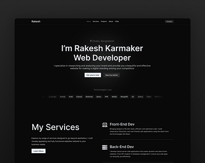 Personal Website branding dark dark website node app portfolio ui web design website