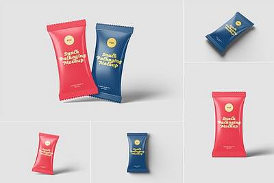 Snack Packaging Mockups Download biscuit candy chocolate container design food packaging plastic pouch product snack packaging mockups wafer