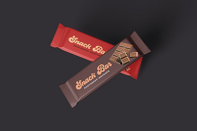 Snack Bar Packaging Mockups Download bar biscuit chocolate food packaging product snack snack bar packaging mockups tinfoil