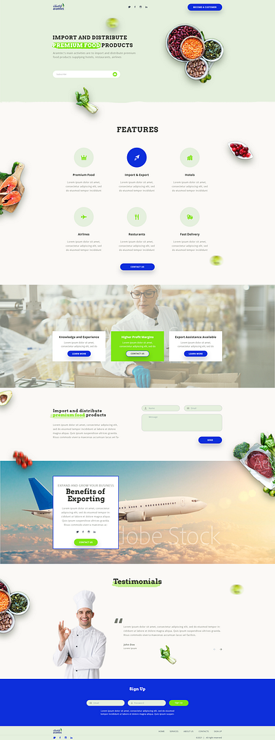 Food Website Design in Adobe XD gohighlevel (ghl) web design website