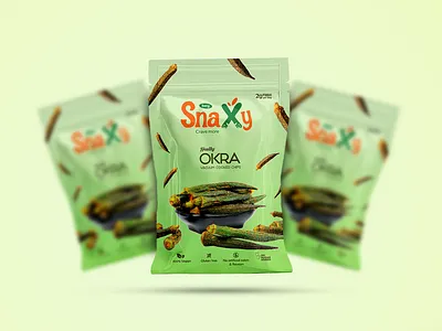 OKRA Packaging Pouch Design 3d box packaging brand guideline brand identity branding design fmgc graphic design green orange illustration label and packaging logo logo design mockup okra packaging packaging design pouch vector visual identity
