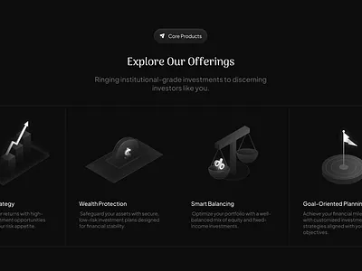 Minimalist Illustration Showcase | Modern Design Study 3d 3d icon bitcoin black branding design finance goals graph graphic design icons illustration isometric ui website