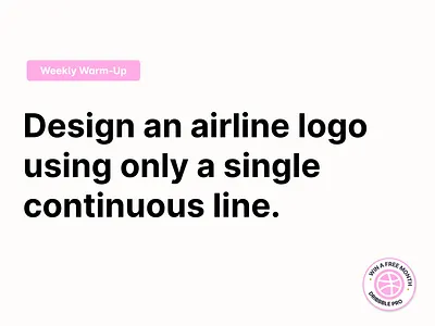 Design an Airline Logo Using a Single Line 🛫 airline airline logo community continuous line design dribbble dribbbleweeklywarmup illustration logo prompt single line single line logo weekly warm up