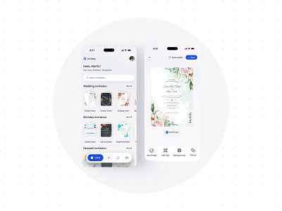 Invitaiton Template Maker App app appui component design figma figmadesign graphic design invitation maker app mobile app productdesign template ui ui desiign ui ux uidesign