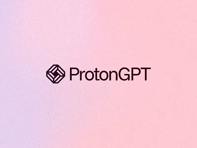 ProtonGPT – Logo Design ai branding chatgpt design flat gpt gradient graphic design logo minimal minimalism minimalist openai pink proton saas