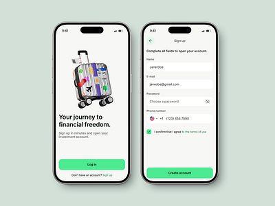 Daily UI #1 - Sign Up account app dailyui design finance finances investment mobile money sign up ui