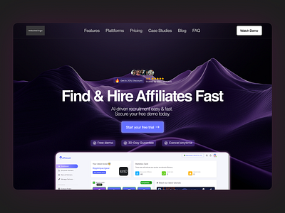 AI Affiliates Recruitment - Hero Design branding figma framer graphic design productdesign ui uidesign uxdesign webdesign