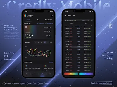 Fintech Mobile App - Investments/Stocks page - ai application banking charts crypto dark theme dashboard ecommerce finance finance dashboard fintech dashboard fintech web investments page markets page stocks trading trading exchange ui web design web3