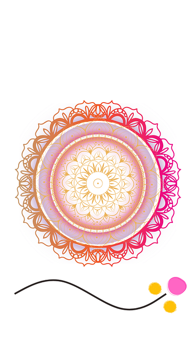 Mandala aesthetic art bright contrast decor desktop wallpaper festive graphic design light lockscreen wallpaper minimalistic motivation orange pastel pink quote rangoli simple wallpaper yellow