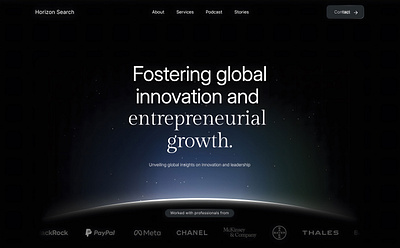 [Horizon Search] Hero branding framer ui ux web design