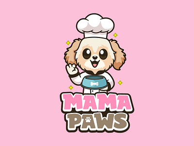 Logo Design - Mama Paws animallogo brandingdesign cartoonlogo characterdesign chefdog cutelogo dogfoodbrand dogillustration doglogo doglover foodfordogs kawaiidesign logoforpets logoinspiration mascotlogo petbusiness petlogo puppychef vectorillustration wholesomedesign