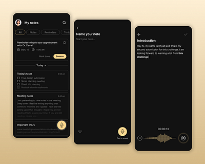 Note taking app app design note recording note taking app ui ux