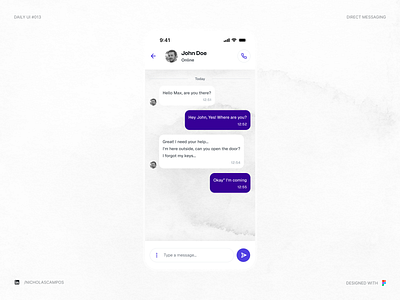 Daily UI #013 - Direct Messaging 013 chat chatbot chatbox clean ui conversation daily 013 daily ui daily ui 013 dailyuichallenge direct messaging dm message messages ui uidesign