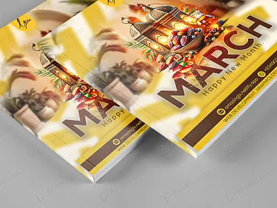 NEW MONTH FLYER - MARCH 2025 active branding brown design flyers gold graphic design happy new month lx manipulation march minimalistic mockup photoshop pinterest professional ramadan recent social media