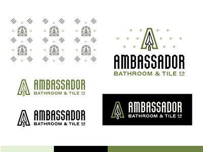 Ambassador Bathroom & Tile Co a branding brandscape illustration logo design monogram mosaic tile