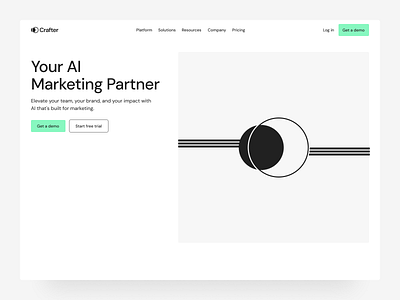 Crafter - An AI-Powered Content Creation Platform Landing Page ai branding content creation design home page landing page marketing saas ui ui design ux ux design web design