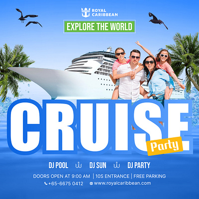 Cruise Party Banners Design Templates