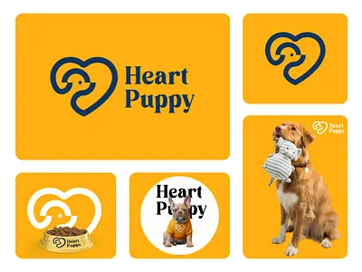 Pets, Heart Puppy Logo Design & Branding 3d brand identity branding design dog logo food graphic design illustration logo logo design logo designer logo idea logo inspirations modern logo packaging paw pet food pet logo pet store pets